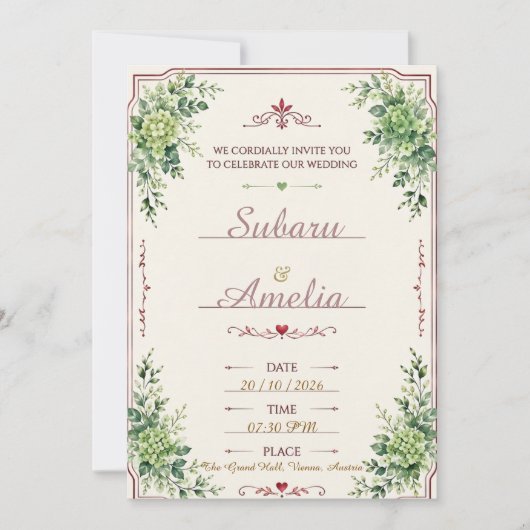 invitation de mariage (Devant)