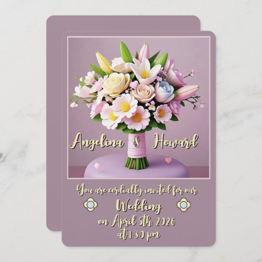 " INVITATION DE MARIAGE " (Devant / Derrière)