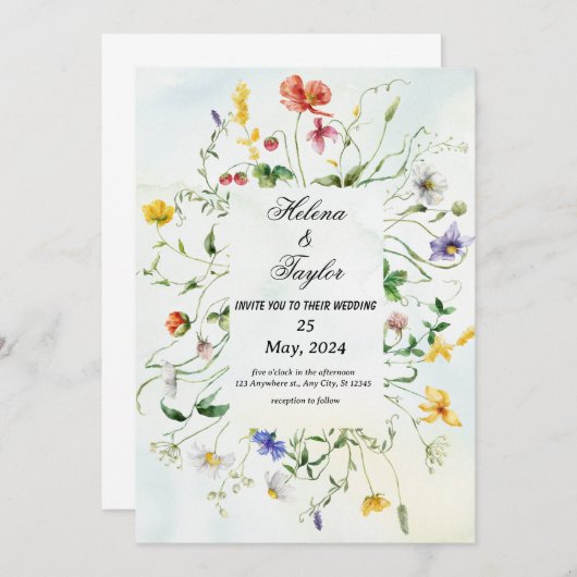 Invitation de mariage (Devant / Derrière)