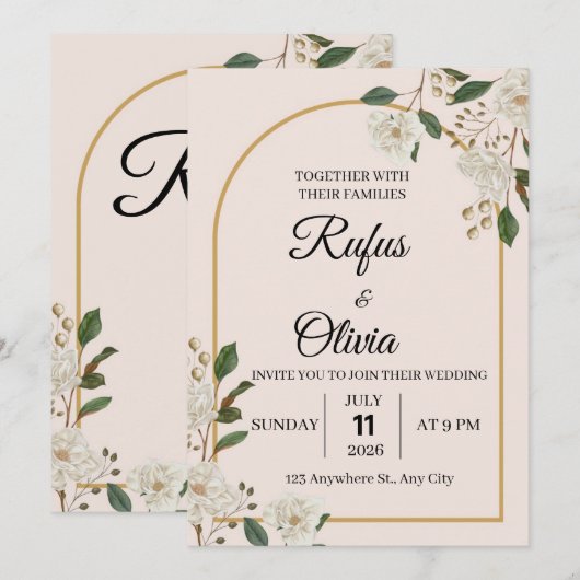 Invitation de mariage (Devant / Derrière)