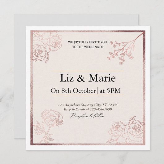 Invitation de mariage (Devant / Derrière)