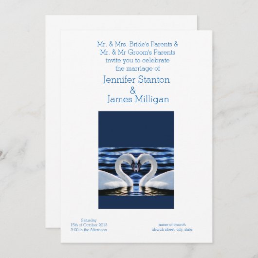 Invitation de mariage (Devant / Derrière)