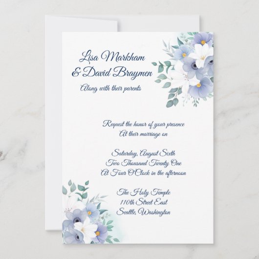 Invitation de mariage (Devant)