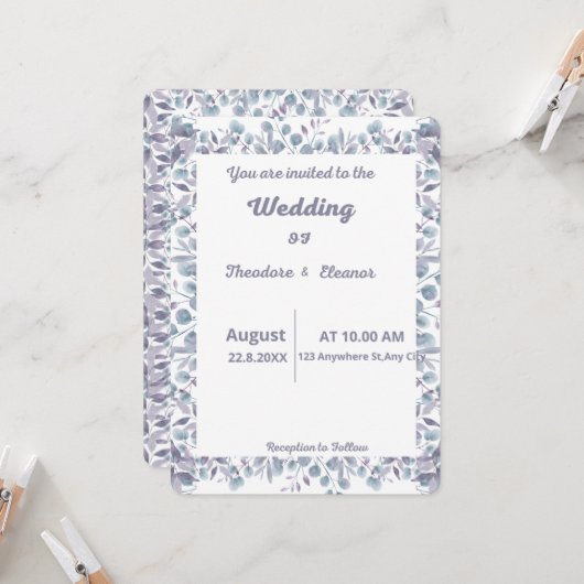 Invitation de mariage (Devant/Arrière en situation)