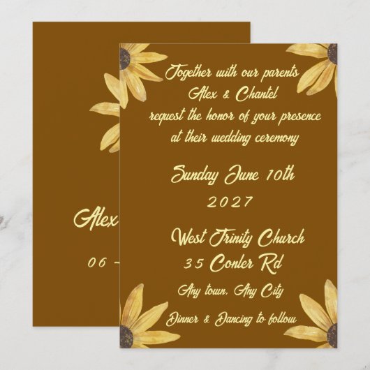 Invitation de mariage (Devant / Derrière)