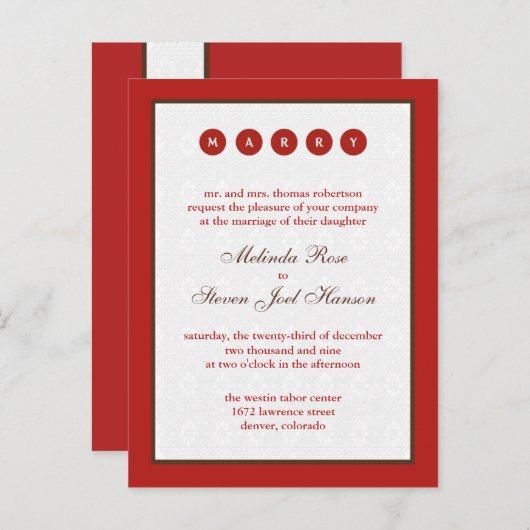 Invitation de mariage (Devant / Derrière)