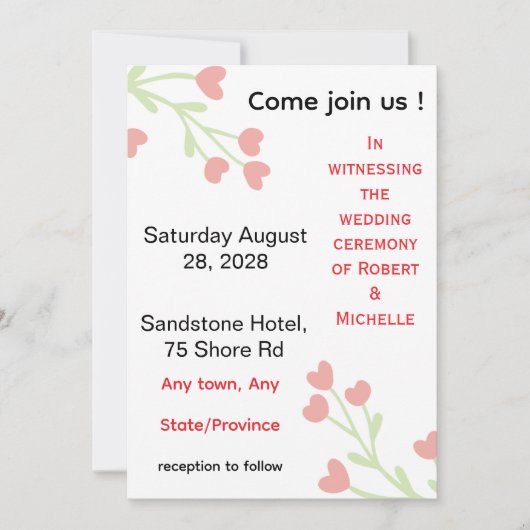 Invitation de mariage (Devant)