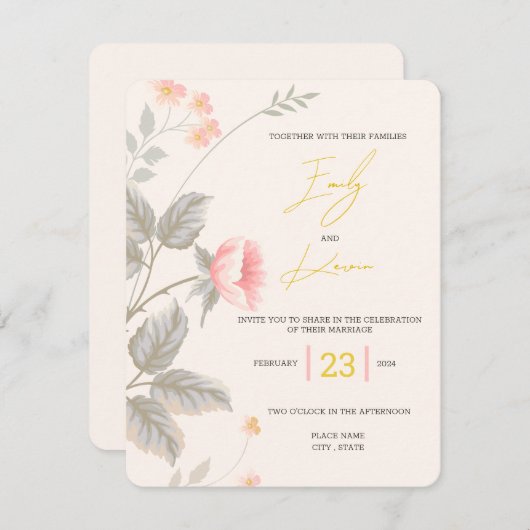 Invitation de mariage (Devant / Derrière)