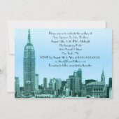 Invitation de mariage 01 Teal Etched NYC Skyline 2 (Dos)