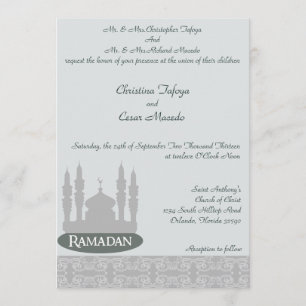 Invitation de mariage 5x7 Bleu clair Ramadan islam