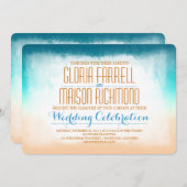 Invitation de mariage à Blue ombre beach (Devant / Derrière)