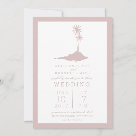 Invitation de mariage à Blush Island Beach (Devant)