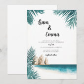 Invitation de mariage à Cabo Mexico aquarelle (Devant / Derrière)