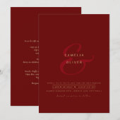 Invitation de mariage à code QR RSVP avec esperlue (Devant / Derrière)