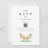 Invitation de mariage à code QR sur le thème des d (Dos)