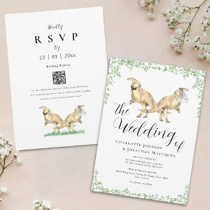 Invitation de mariage à code QR sur le thème des d