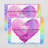 Invitation de mariage à cœur Tie-Dye (Devant / Derrière)