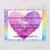 Invitation de mariage à cœur Tie-Dye (Dos)