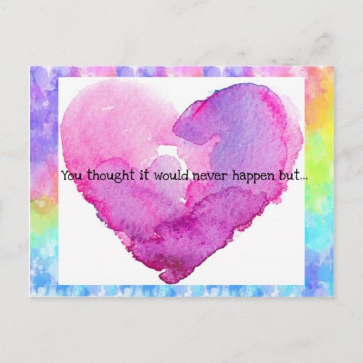 Invitation de mariage à cœur Tie-Dye (Devant)