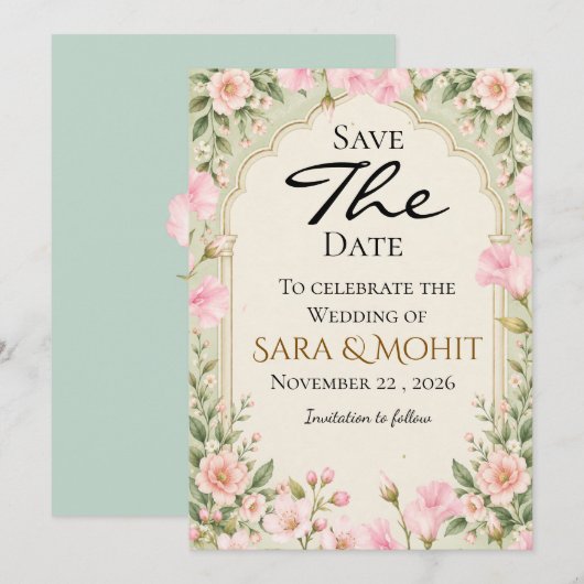 Invitation de mariage à conserver modèle éditable (Devant / Derrière)