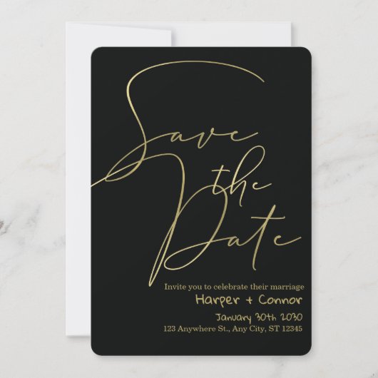 Invitation de mariage à croquer Enregistrez la dat (Devant)
