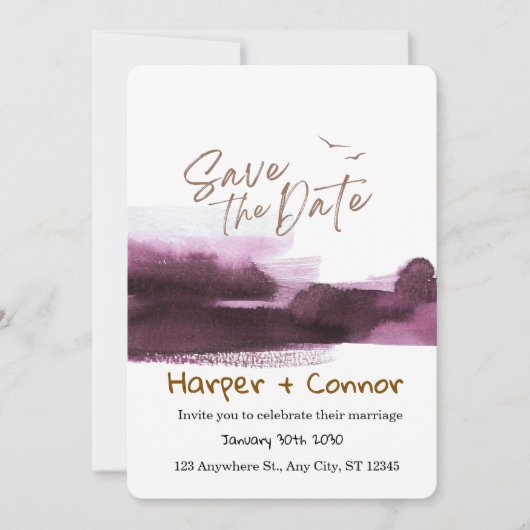 Invitation de mariage à croquer Enregistrez la dat (Devant)