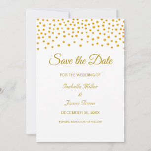 Invitation de mariage à date fixe en or noir et bl