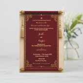 invitation de mariage à défilement rouge d'Inde du (Debout devant)
