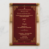 invitation de mariage à défilement rouge d'Inde du (Devant)