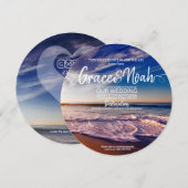 Invitation de mariage à destination de plage pour (Devant / Derrière)