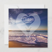 Invitation de mariage à destination sur la plage d (Dos)