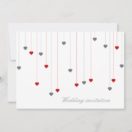 Invitation de mariage à deux cœurs (Devant)