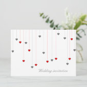Invitation de mariage à deux cœurs (Debout devant)