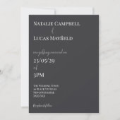 Invitation de mariage à dos de diamant noir et bla (Devant)