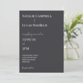 Invitation de mariage à dos de diamant noir et bla (Debout devant)
