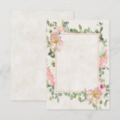 Invitation de mariage à encadrer floral rose joli (Devant / Derrière)