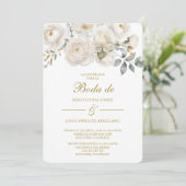 Invitation de mariage à fleurs blanches de printem (Debout devant)