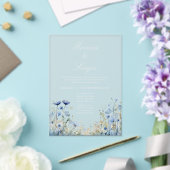 Invitation de mariage à fleurs bleues en acrylique (Insitu (Mariage))