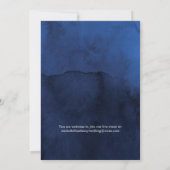 Invitation de mariage à fleurs bleues marine et ar (Dos)