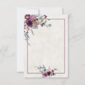 Invitation de mariage à fleurs burgundy et rose po (Devant)