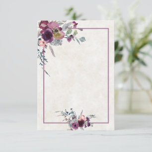 Invitation de mariage à fleurs burgundy et rose po
