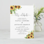 Invitation de mariage à fleurs jaunes (Debout devant)