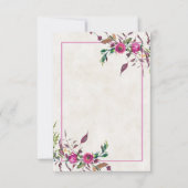 Invitation de mariage à fleurs rose clair et budge (Devant)