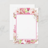 Invitation de mariage à fleurs rose Fantastique bu (Devant / Derrière)