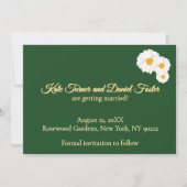 Invitation de mariage à fleurs vert profond pour s (Devant)