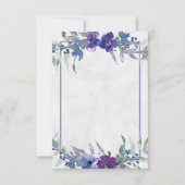Invitation de mariage à fleurs violettes et bleues (Devant)
