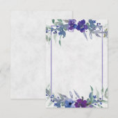 Invitation de mariage à fleurs violettes et bleues (Devant / Derrière)