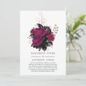 Invitation de mariage à florale Marsala et or rose (Debout devant)