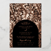 Invitation de Mariage à huile Floral noir et Rose (Recto)