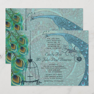 Invitation de mariage à la cage d'oiseau vintage p